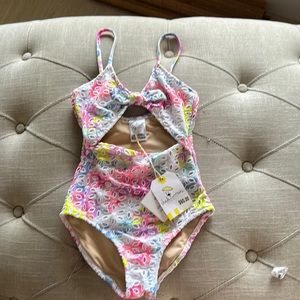 Shade critters cutout monokini floral eyelet size 8, nwt
